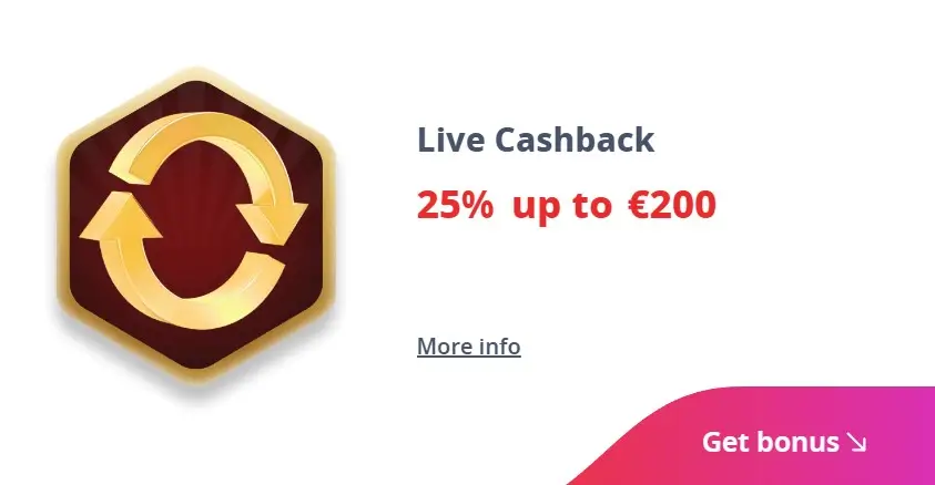 Bonus cashback pour les jeux en live sur Casino Infinity