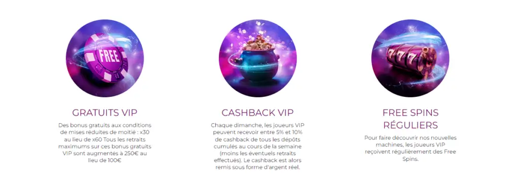 Les avantages du programme VIP sur Magical Spin