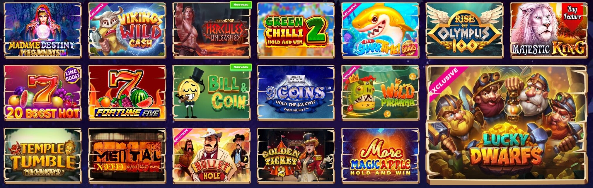 Découvrez plus de 4 000 jeux de casino en ligne sur Wazamba Casino